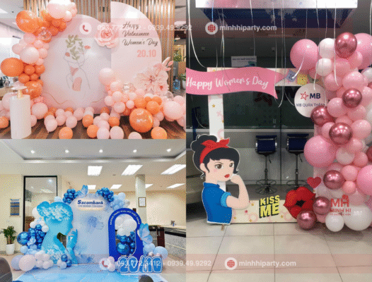 trang trí 20/10 cho văn phòng công ty,hội trường ,sảnh tiệc của Minh Hi Party