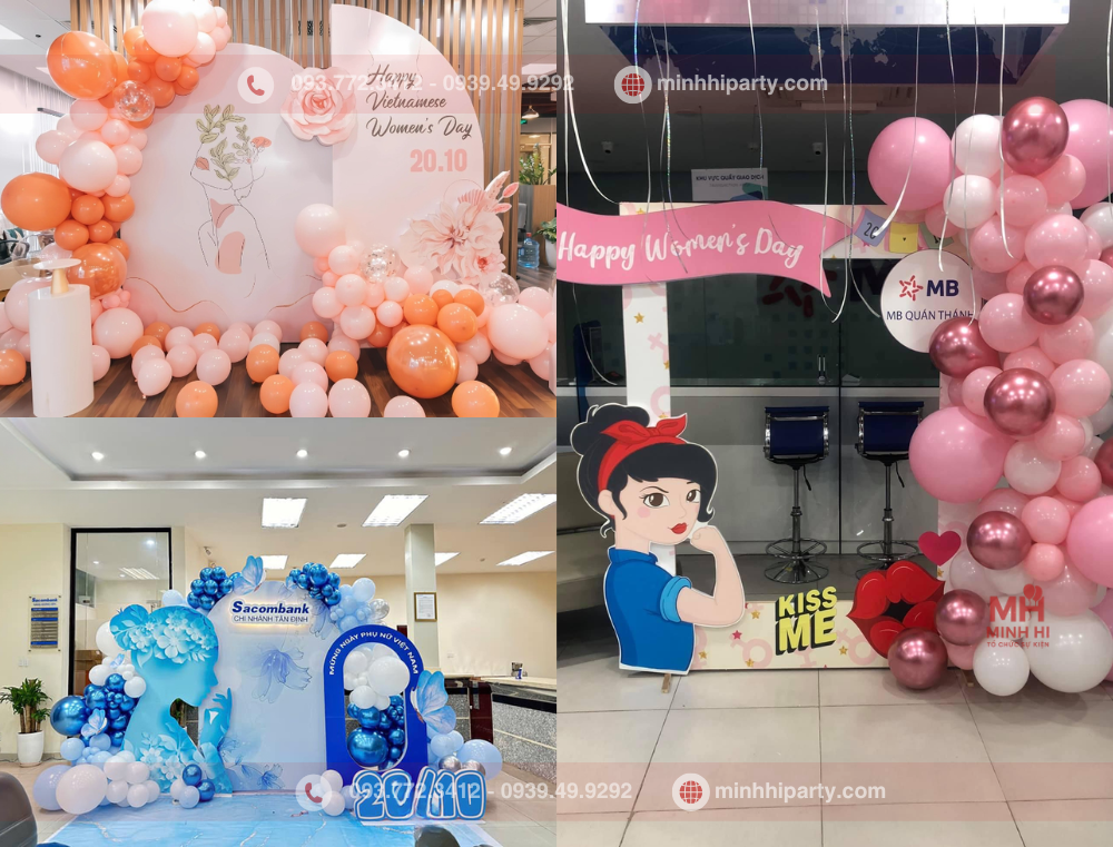 trang trí 20/10 cho văn phòng công ty,hội trường ,sảnh tiệc của Minh Hi Party