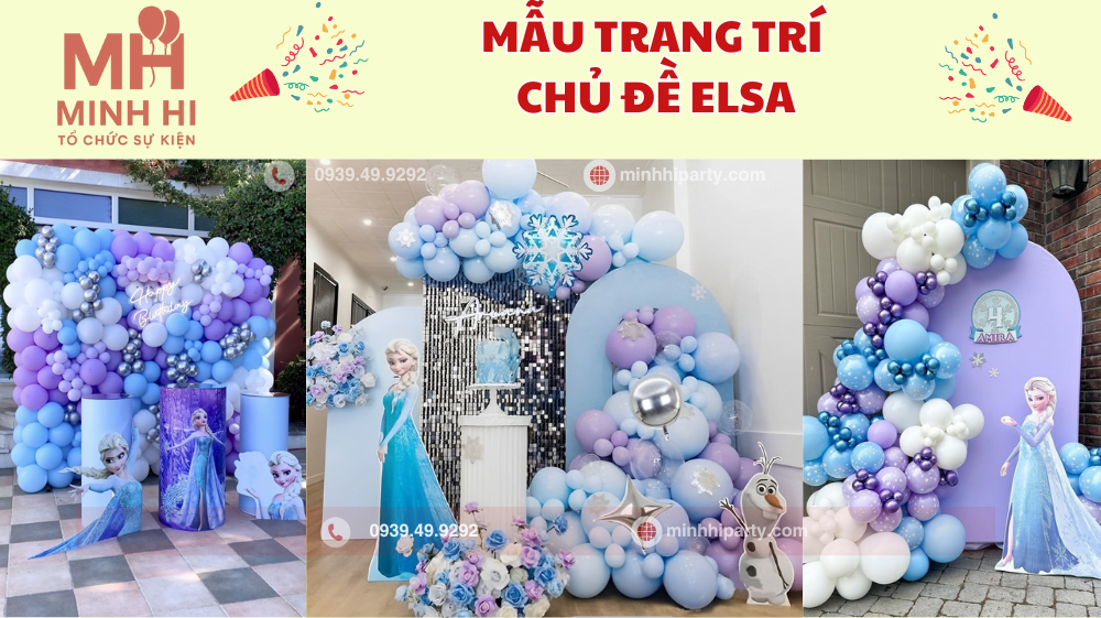 Trang trí Elsa đơn giản sang trọng