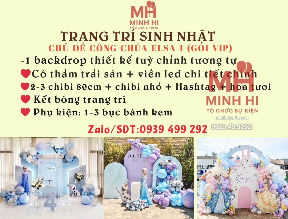trang tri chu de cong chua elsa 1 Gói trang trí sinh nhật theo chủ đề công chúa Elsa tham khảo