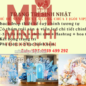 Mẫu trang trí sinh nhật thôi nôi theo chủ đề nàng tiên cá