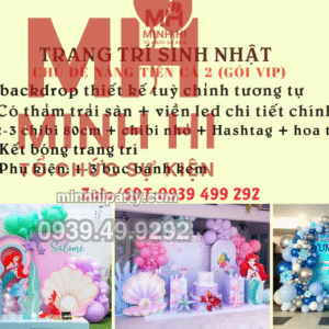 trang tri chu de nang tien ca 2 Gợi ý các mẫu trang trí sinh nhật chủ đề nàng tien cá sang trọng