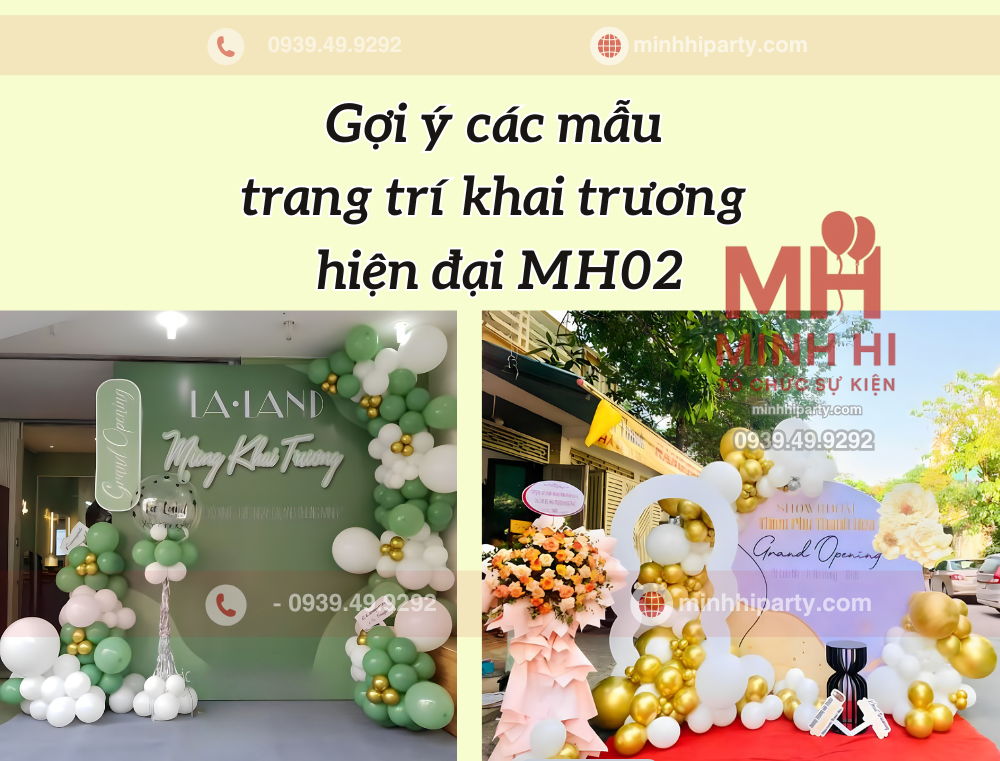 Dịch vụ trang trí khai trương theo phong cách hiện đại MH02