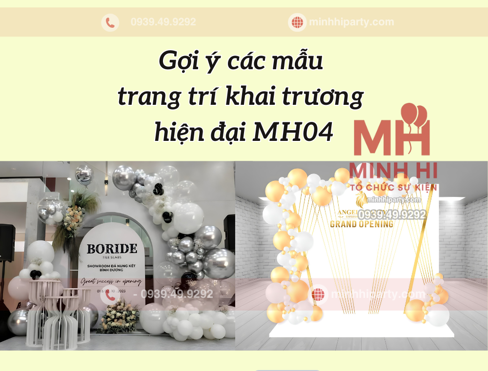 Trang trí khai trương theo phong cách hiện đại MH04