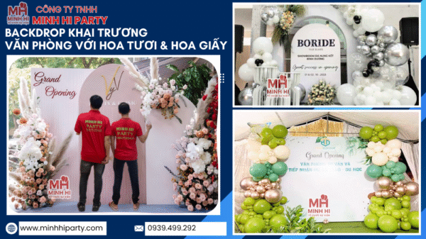 Dịch vụ trang tí khai trương văn phòng với hoa tươi