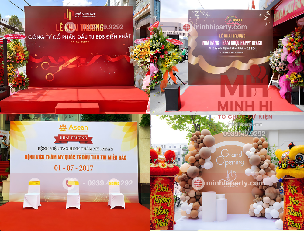 Trang trí sân khấu khai trương mini