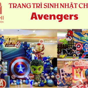 Trang trí sinh nhật bé trai đội Avengers