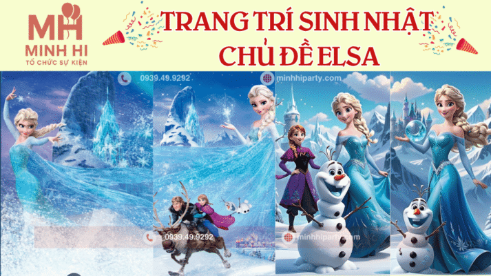 Bài viết trang trí sinh nhật chủ đề Elsa