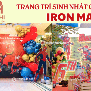 Trang trí sinh nhật bé trai chủ đề Ironman
