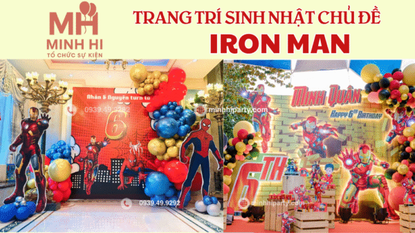 Trang trí sinh nhật bé trai chủ đề Ironman