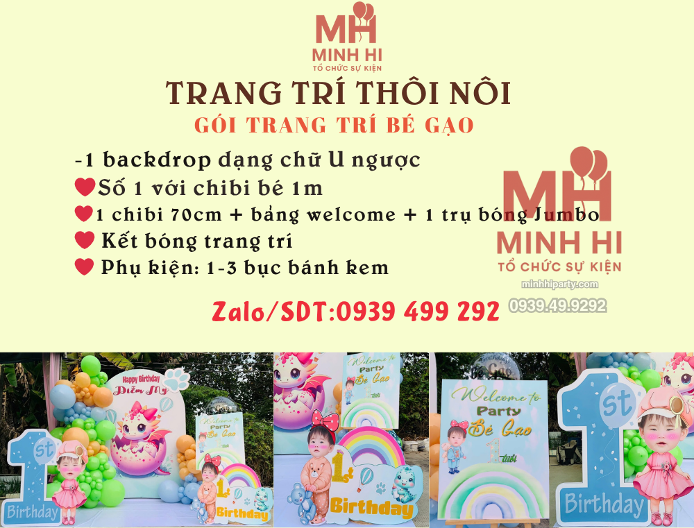 trang tri thoi noi be gao tuoi rong Gói trang trí thôi nôi bé Gạo chủ đề trang trí thôi nôi bé gái tuổi Rồng
