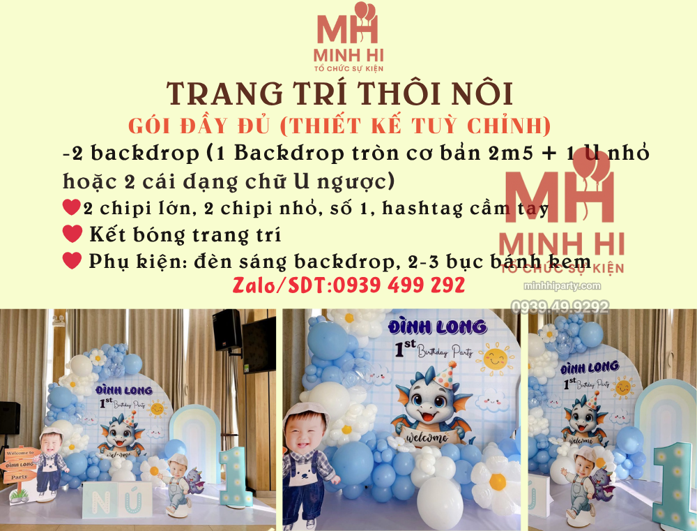 trang tri thoi noi goi co ban 2 2 Các gói trang trí thôi nôi cơ bản 2 tại Minh Hi Party