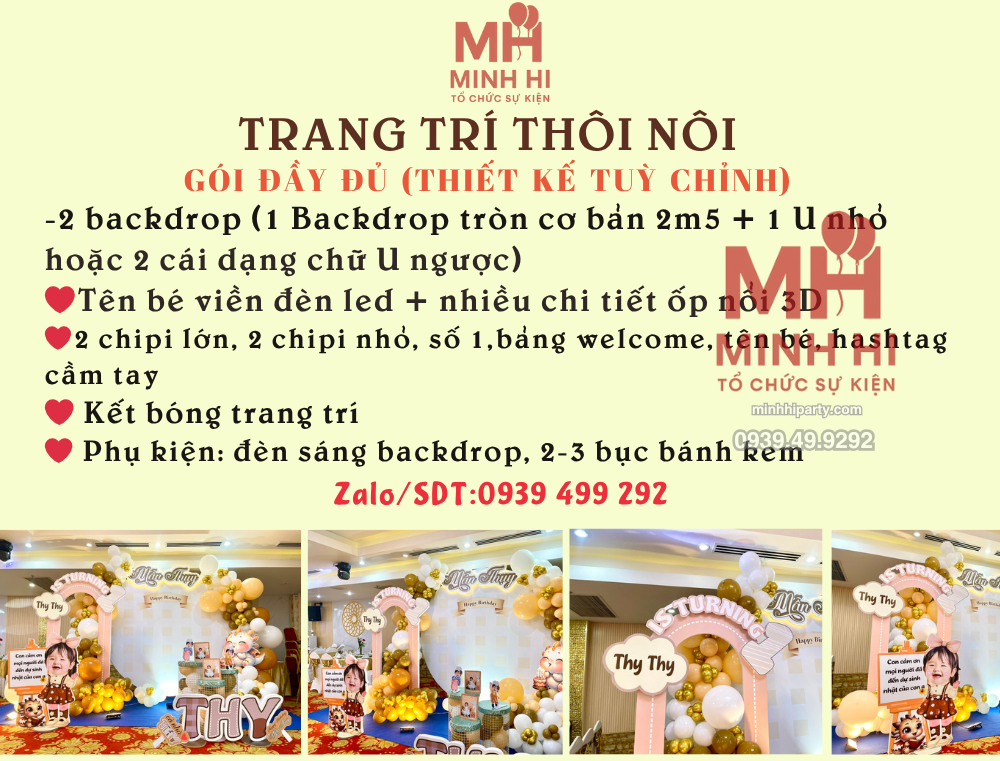 trang tri thoi noi sang trong 1 Gói trang trí thôi nôi đầy đủ sang trọng