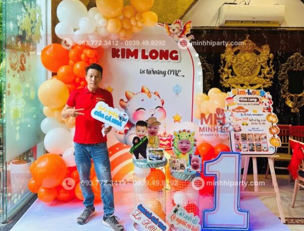 Dịch vụ trang trí phông nền sinh nhật bé trai tại Minh Hi Party
