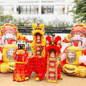 Múa lân khai trương cho tết nguyên đán do Minh Hi Party cung cấp