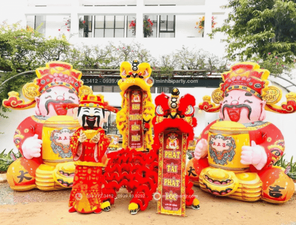 Múa lân khai trương cho tết nguyên đán do Minh Hi Party cung cấp