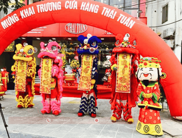 Minh Hi Party cung cấp dịch vụ cho thuê múa lân khai trương cùng cổng chào