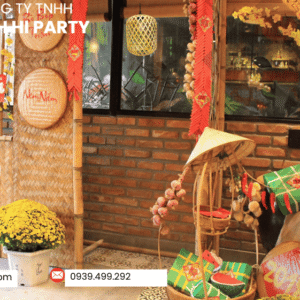 Dịch vụ trang trí tiểu cảnh tết với mây tre