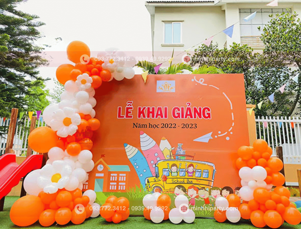Trang tri khai giang 5 Trang trí Background khai giảng với mẫu trang thiết kế riêng và tone màu nổi bật