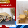 Bàn ghế tre trang trí tết Minh Hi Party