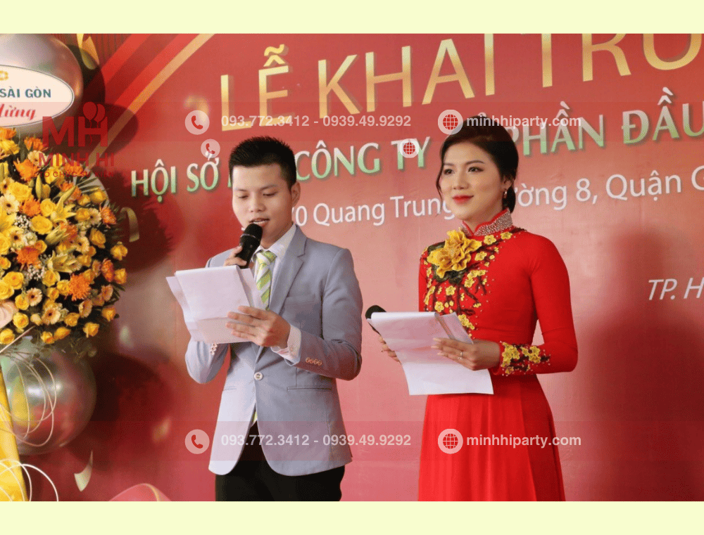 Thuê MC khai trương tại Minh Hi Party đảm bảo độ chuyên nghiệp và song ngữ