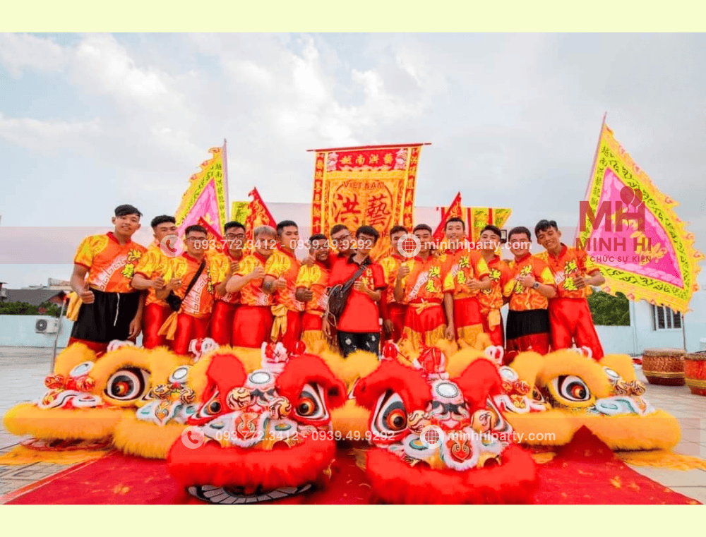 cho thue mua lan nhan su bieu dien mua lan Nhân sự múa lân chuyên nghiệp tại Minh Hi Party