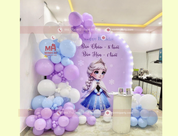 Decor sinh nhật bé gái chủ đề Elsa