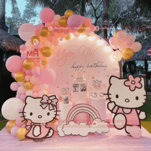 Trang trí sinh nhật bé gái chủ đề hello kitty