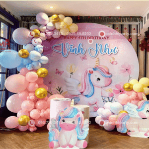 Trang trí sinh nhật bé gái chủ đề UNICORN