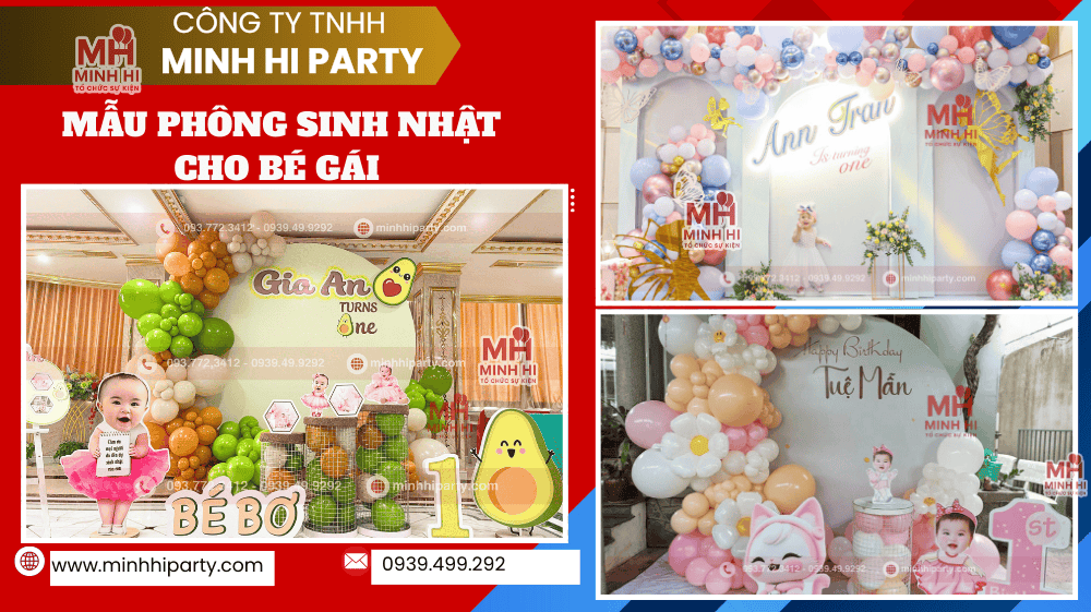 dich vu trang tri sinh nhat be gai minh hi party 4 Dịch vụ trang trí phong nền sinh nhật bé gái do mInh Hi Party cung cấp tại TPHCM
