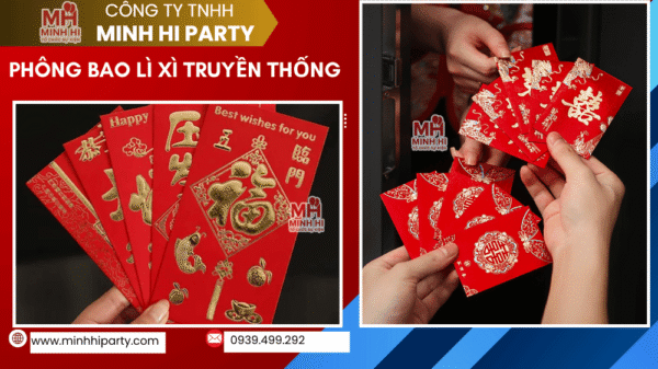 Bao lì xì màu đỏ truyền thống