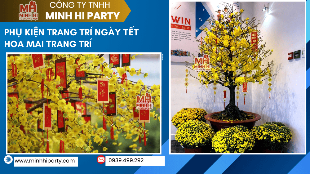 hoa mai phu kien trang tri tet Cho thuê mai trang trí tết tại HCM