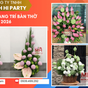 Hoa tươi trang trí bàn thờ tết Bính Ngọ