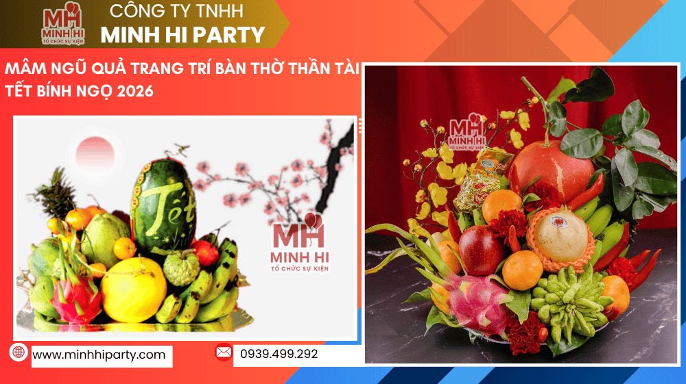 mam ngu qua bay tri ban tho than tai ngay tet binh ngo Mâm ngũ quả cúng thần tài