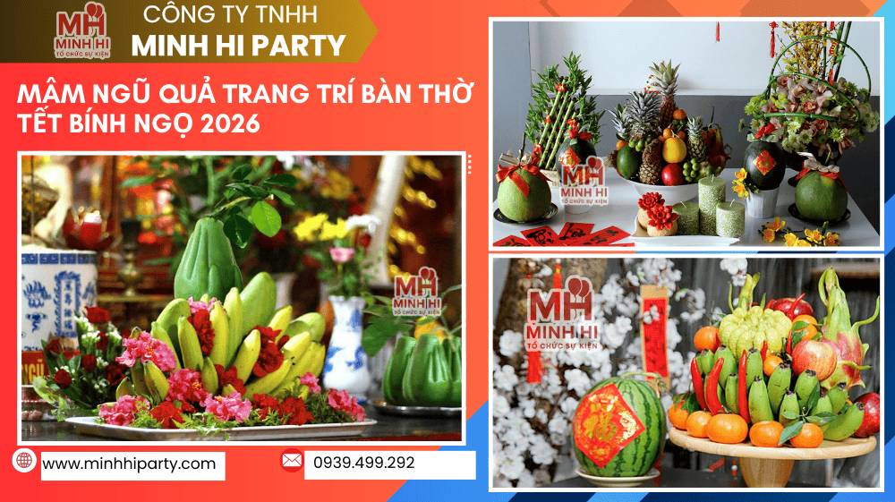 mam ngu qua binh ngo trang tri ban tho ngay tet Mâm ngũ quả bàn thờ Tết Bính Ngọ