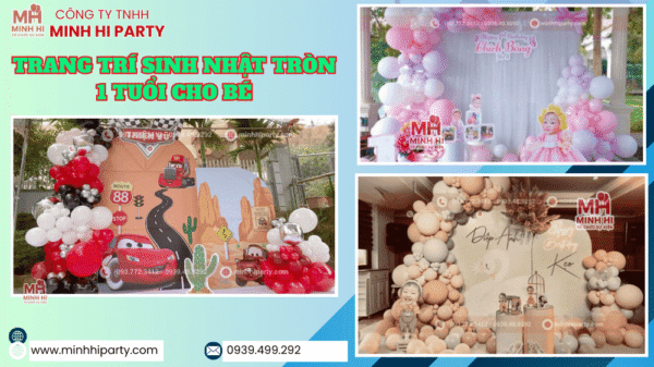 Trang trí sinh nhật cho bé 1 tuổi tại nhà giá rẻ