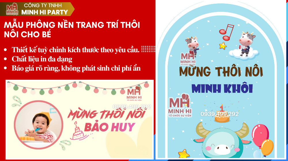 mau phong nen trang tri thoi noi 1 tuoi cho be Mẫu phông nền trang trí thôi nôi 1 tuổi cho bé