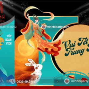 Mẫu trang trí trung thu hiện đại với ánh sáng LED nổi bật