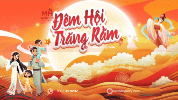 Mẫu trang trí trung thu hiện đại với chủ đề " Đêm hội trang rằm - Tết đoàn viên"
