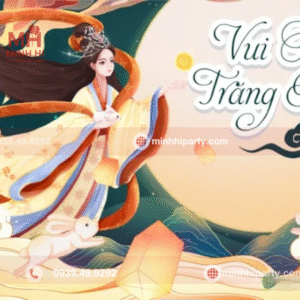 Tiểu cảnh trung thu hiện đại nổi bật với hình ảnh chi Hằng thỏ ngọc đẹp mắt