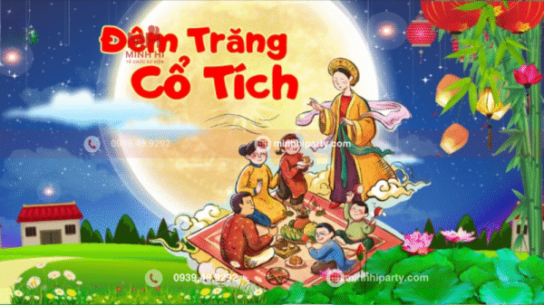 Trang trí trung thu hiện đại với hình ảnh dân gian truyền thống