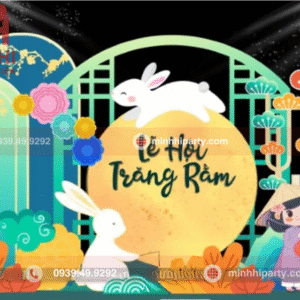 Không gian trang trí trung thu với các tone màu pastel nhẹ nhàng hiện đại