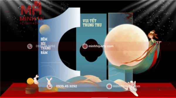 Mẫu trang trí trung thu hiện đại dành cho trung tâm thương mại, khu vực không gian lớn