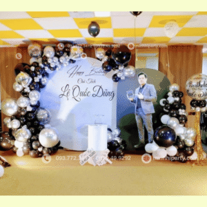 Thiết kế trang trí sinh nhật cho nam sang trọng với chủ đề sinh nhật được thiết kế theo yêu cầu