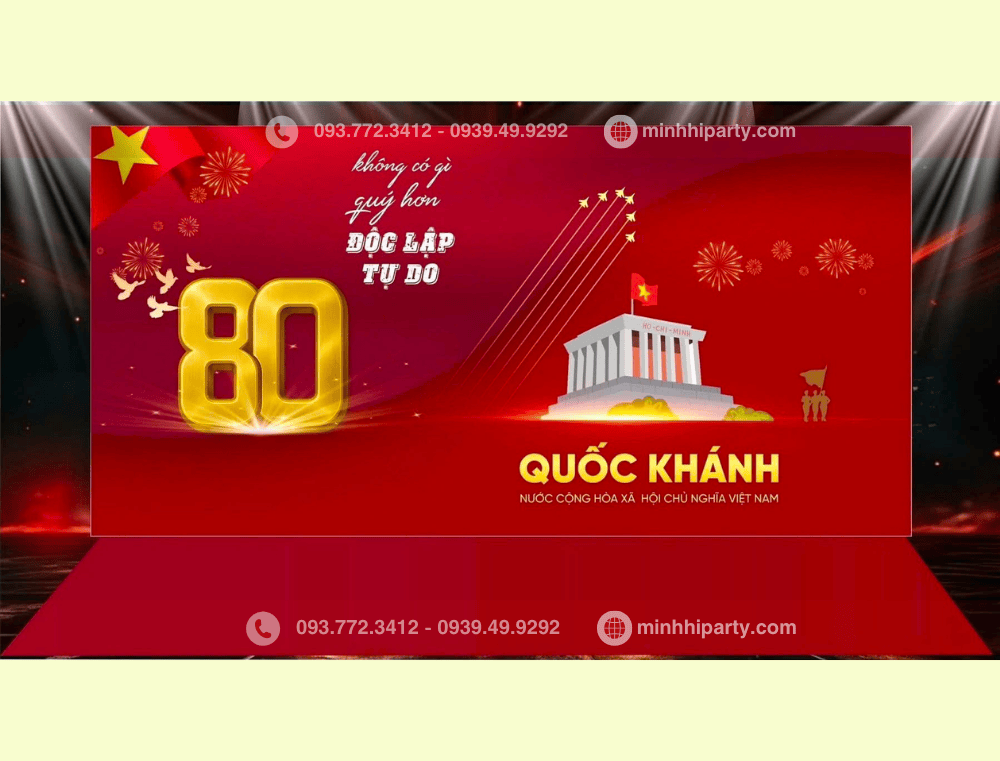 trang tri background 29 cho truong hoc Trang trí lễ quốc khánh 2/9 thiết kế theo yêu cầu riêng của trường học