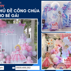 Trang trí chủ đề công chúa cho bé gái trọn gói tại Minh Hi Party
