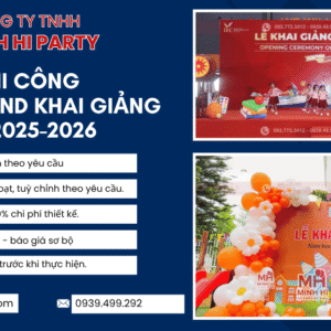 Dịch vụ trang trí background khai giảng và thiết kế theo yêu cầu