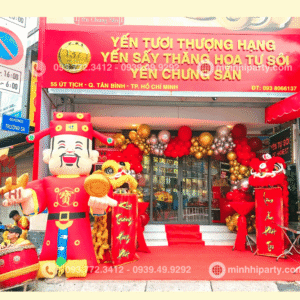 Dịch vụ trang trí cổng bong bóng khai trương cho cửa hàng yến sào