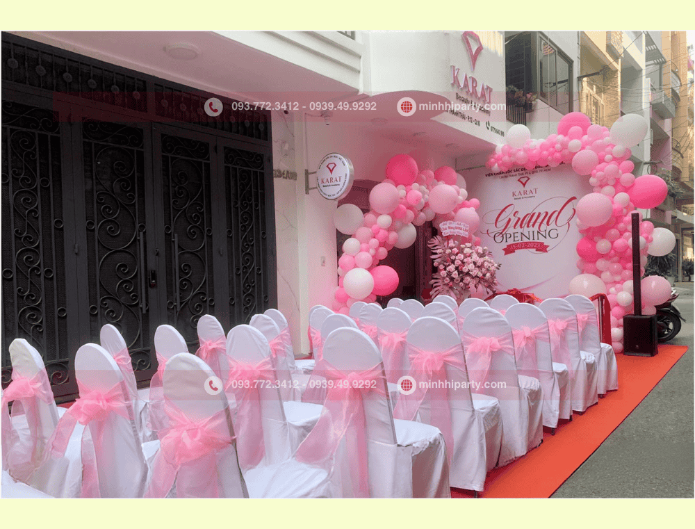 Cho thuê bàn ghế khai trương với dịch vụ tổ chức khai trương trọn gói tại Minh Hi Party