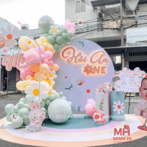 Mẫu trang trí sinh nhật bé gái tại nhả với thiết kế đáng yêu